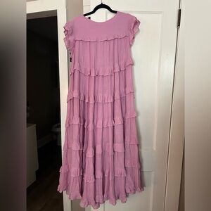 Chic Lavender Ruffled Women's Dress